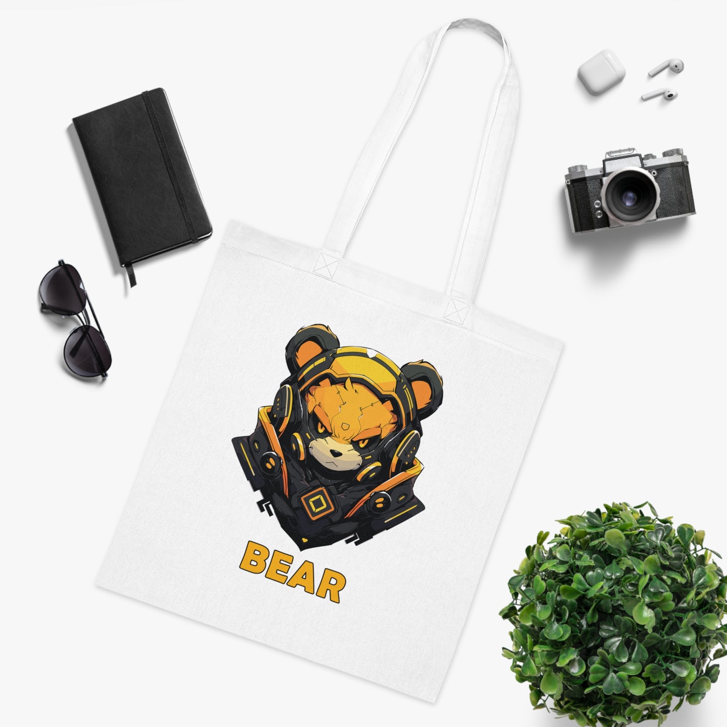 100% Cotton Canvas Tote Bag | Mascot-Bear-003