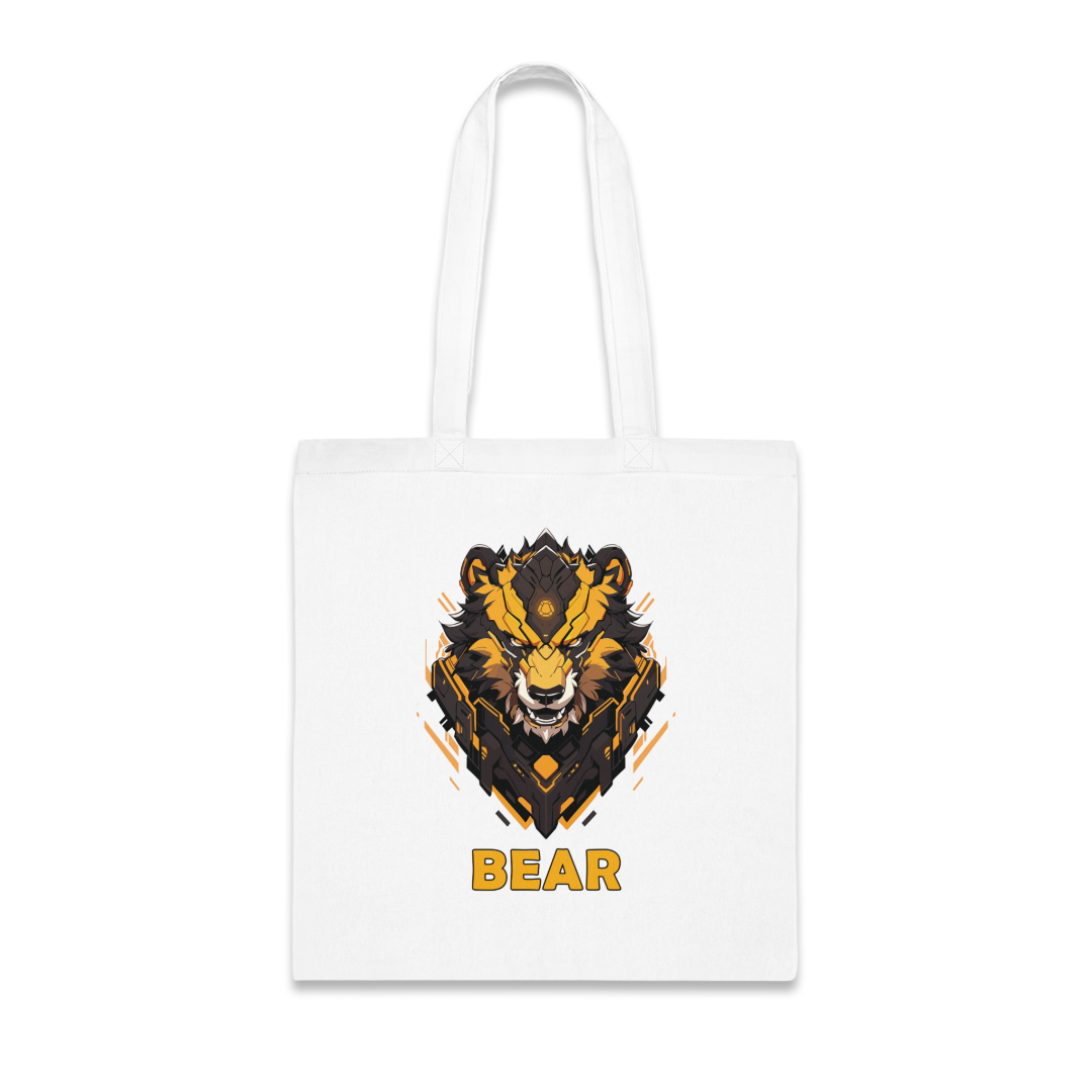 100% Cotton Canvas Tote Bag | Mascot-Bear-004