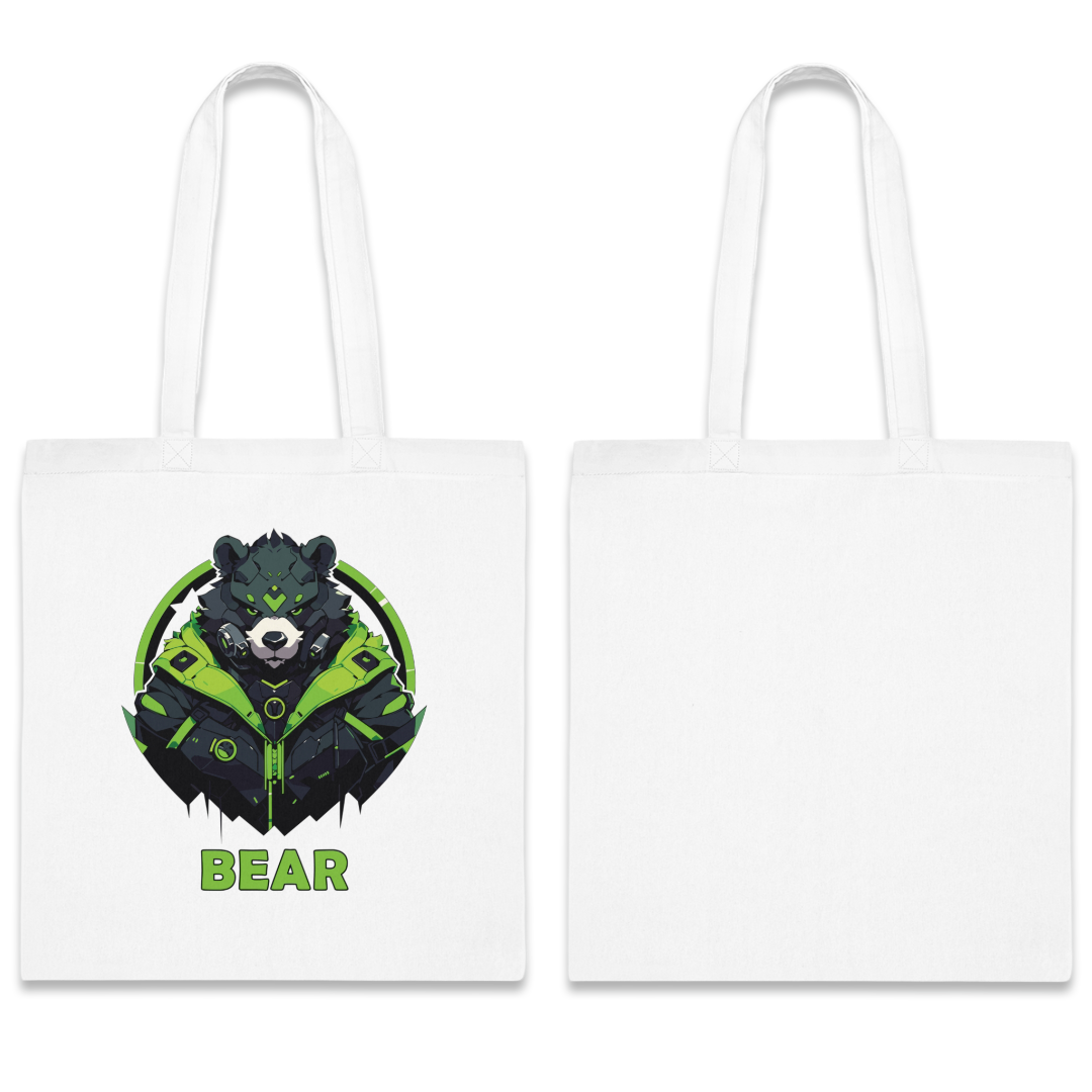 100% Cotton Canvas Tote Bag | Mascot-Bear-005