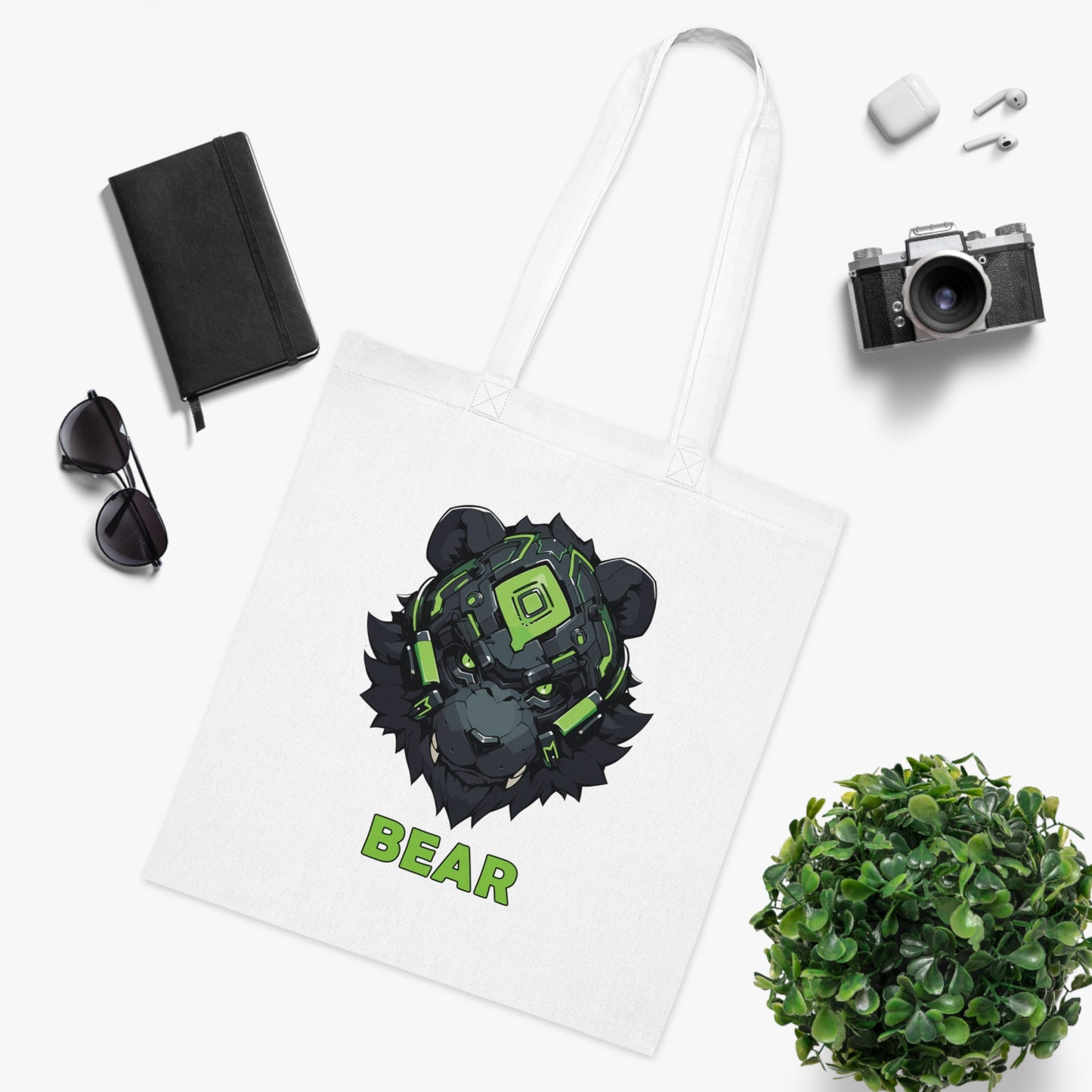 100% Cotton Canvas Tote Bag | Mascot-Bear-006