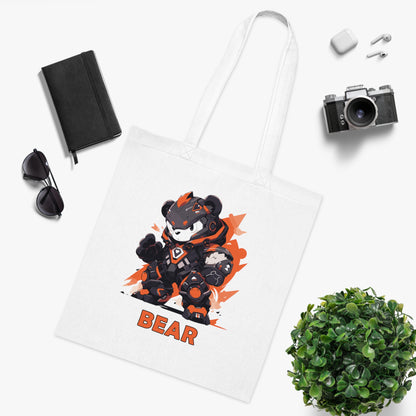 100% Cotton Canvas Tote Bag | Mascot-Bear-007