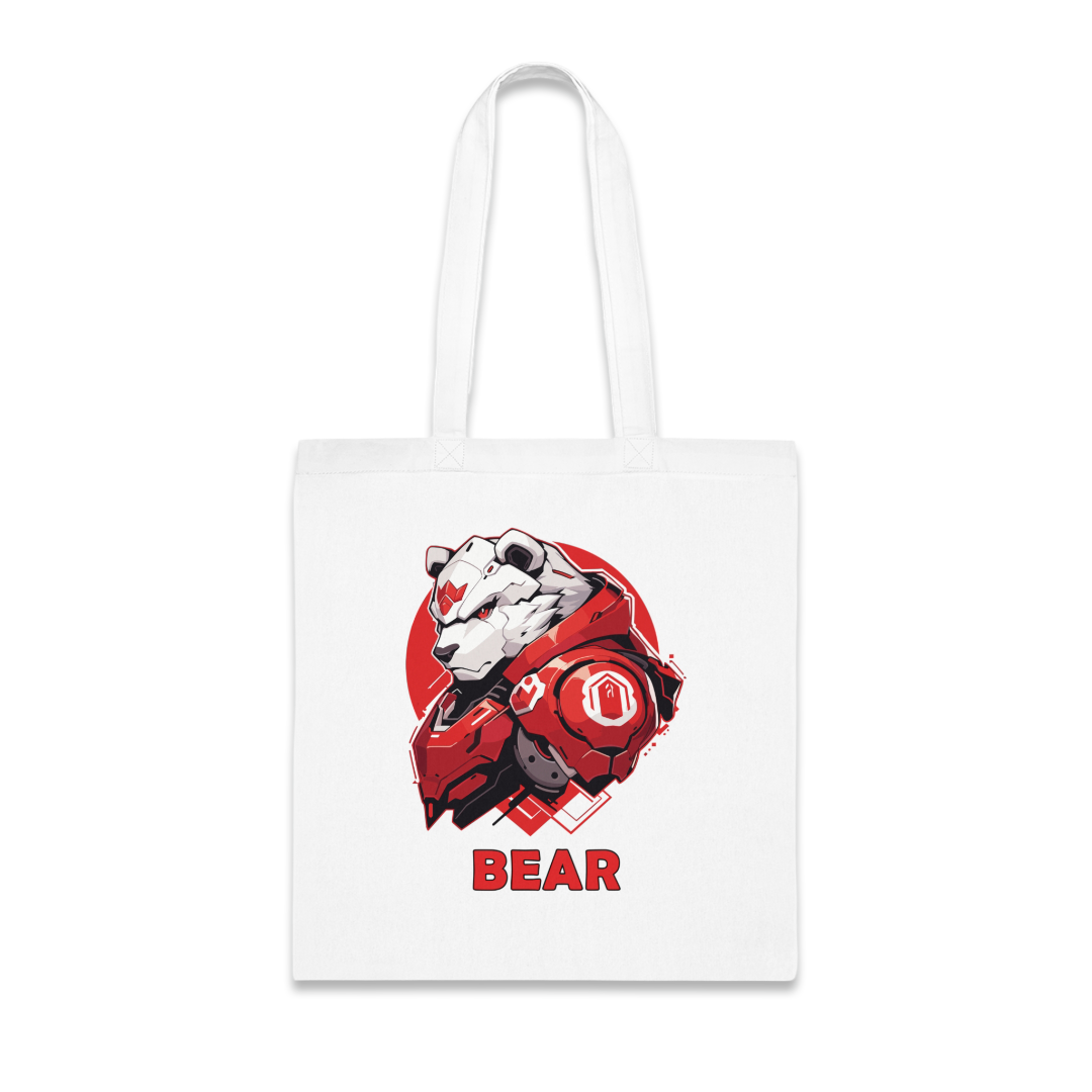 100% Cotton Canvas Tote Bag | Mascot-Bear-009