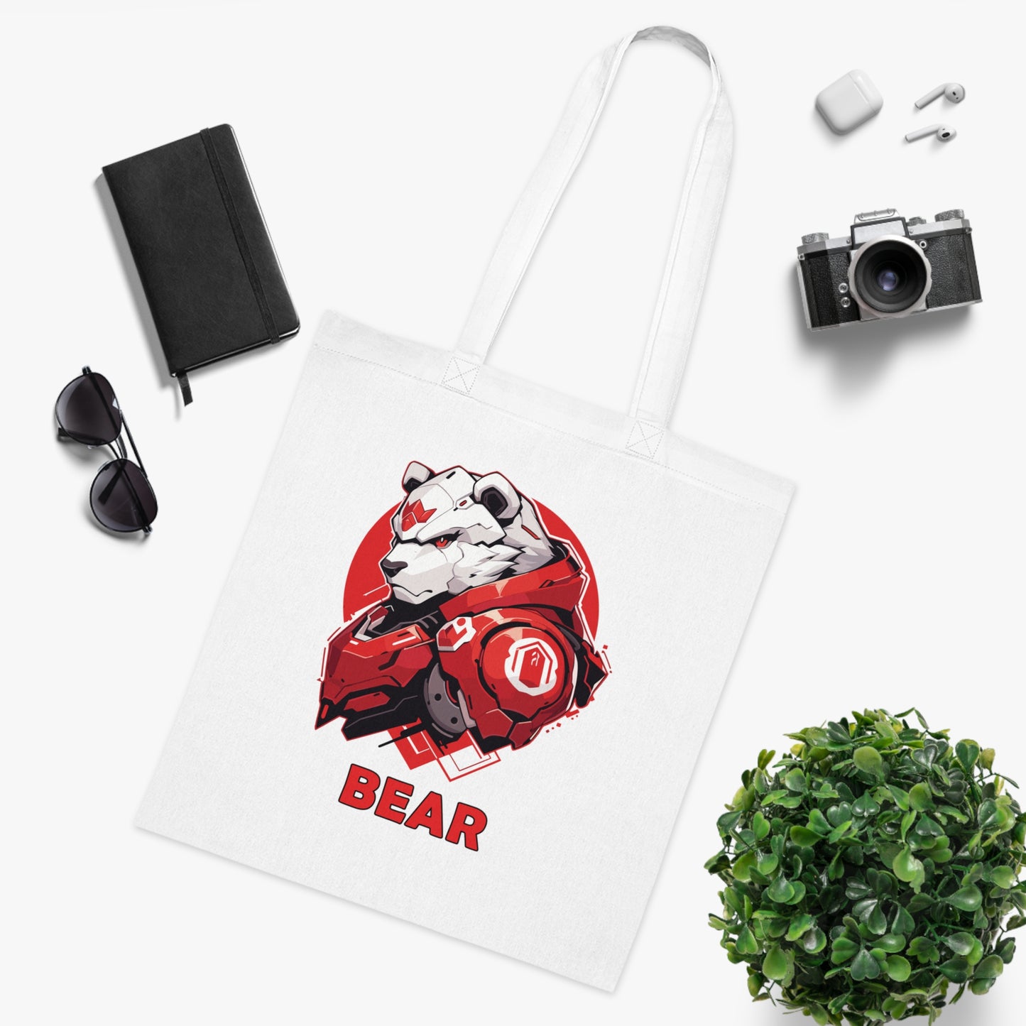 100% Cotton Canvas Tote Bag | Mascot-Bear-009