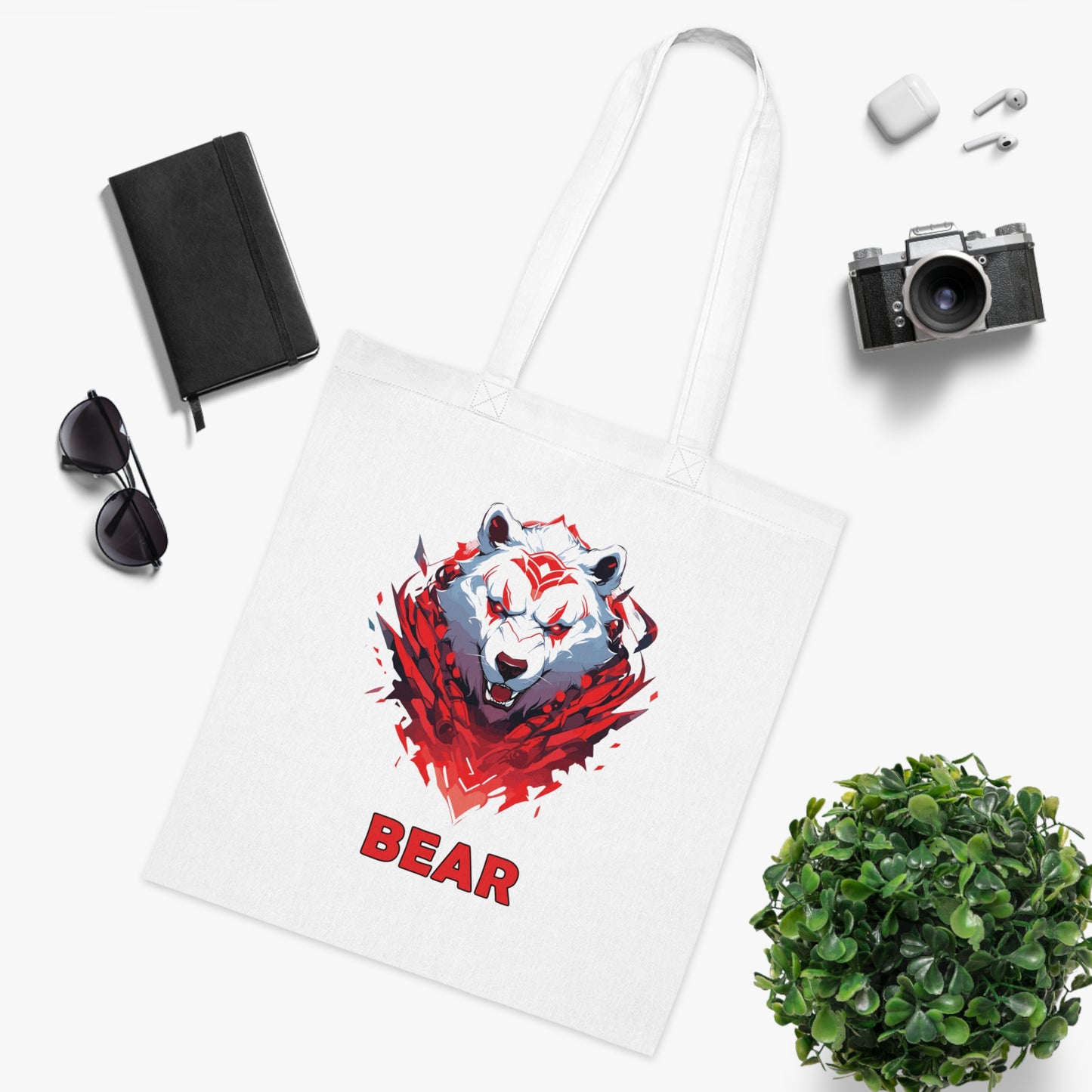 100% Cotton Canvas Tote Bag | Mascot-Bear-010