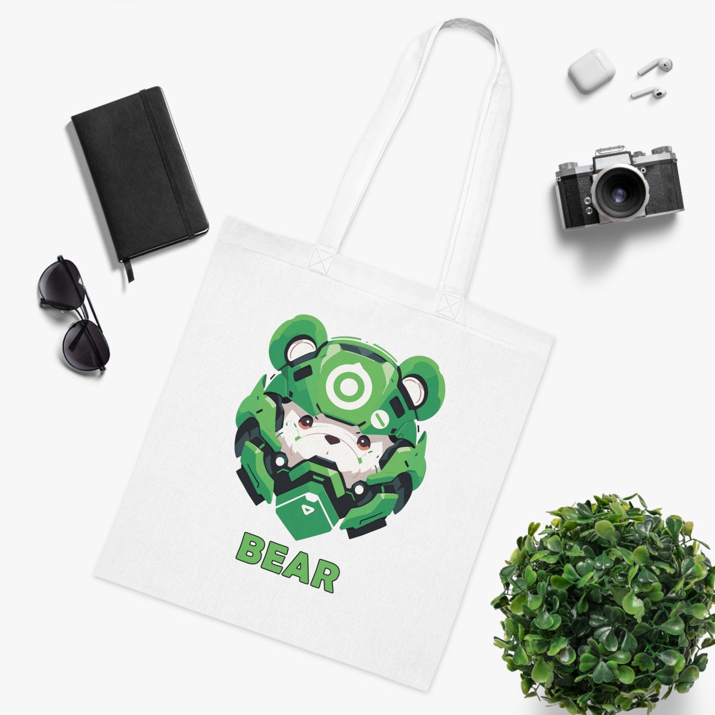 100% Cotton Canvas Tote Bag | Mascot-Bear-011