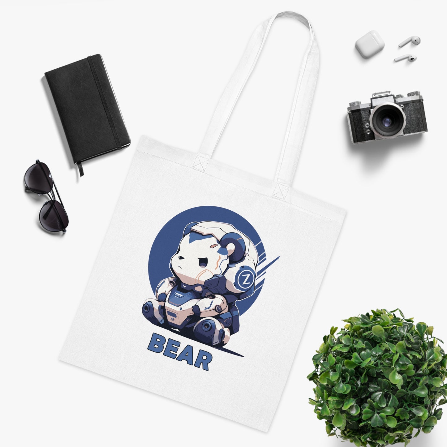 100% Cotton Canvas Tote Bag | Mascot-Bear-013