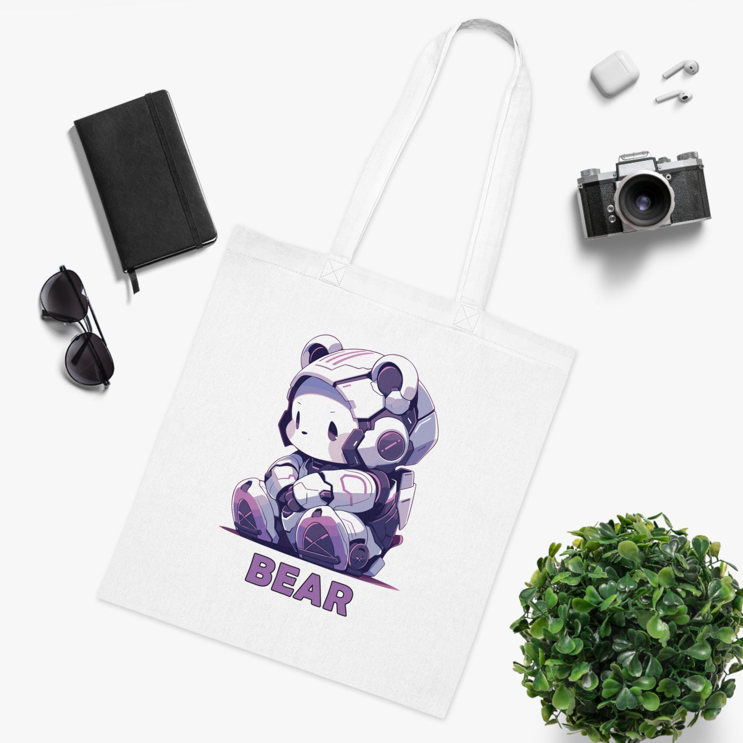 100% Cotton Canvas Tote Bag | Mascot-Bear-016