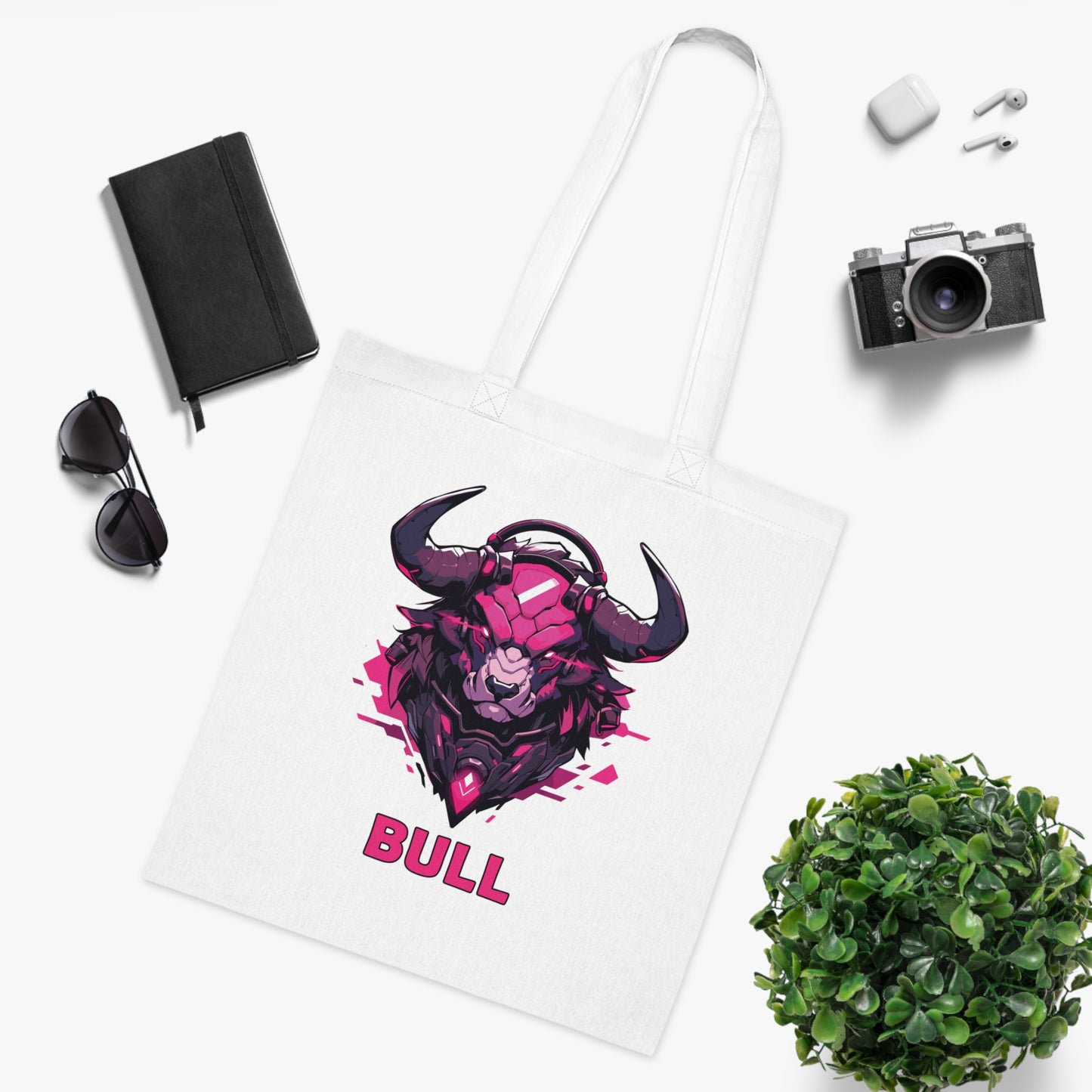 100% Cotton Canvas Tote Bag | Mascot-Bull-002