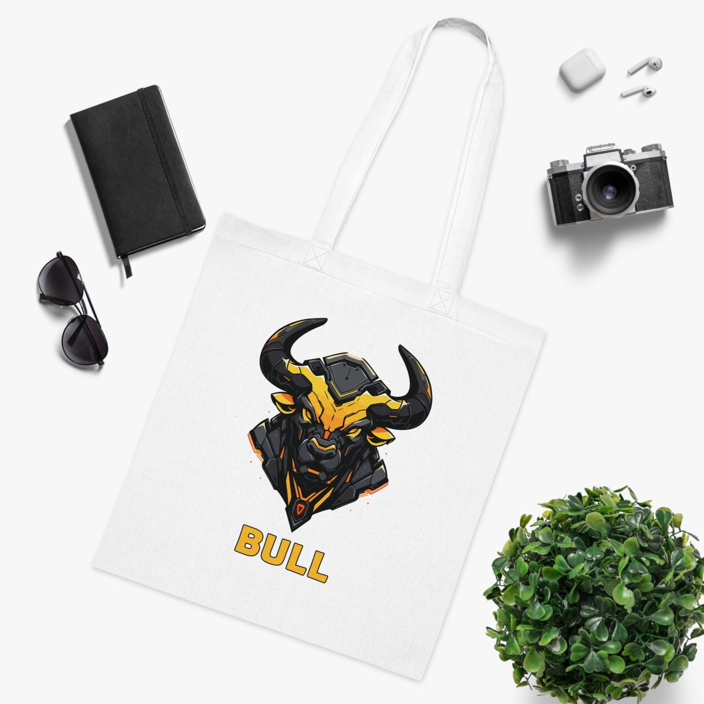 100% Cotton Canvas Tote Bag | Mascot-Bull-003