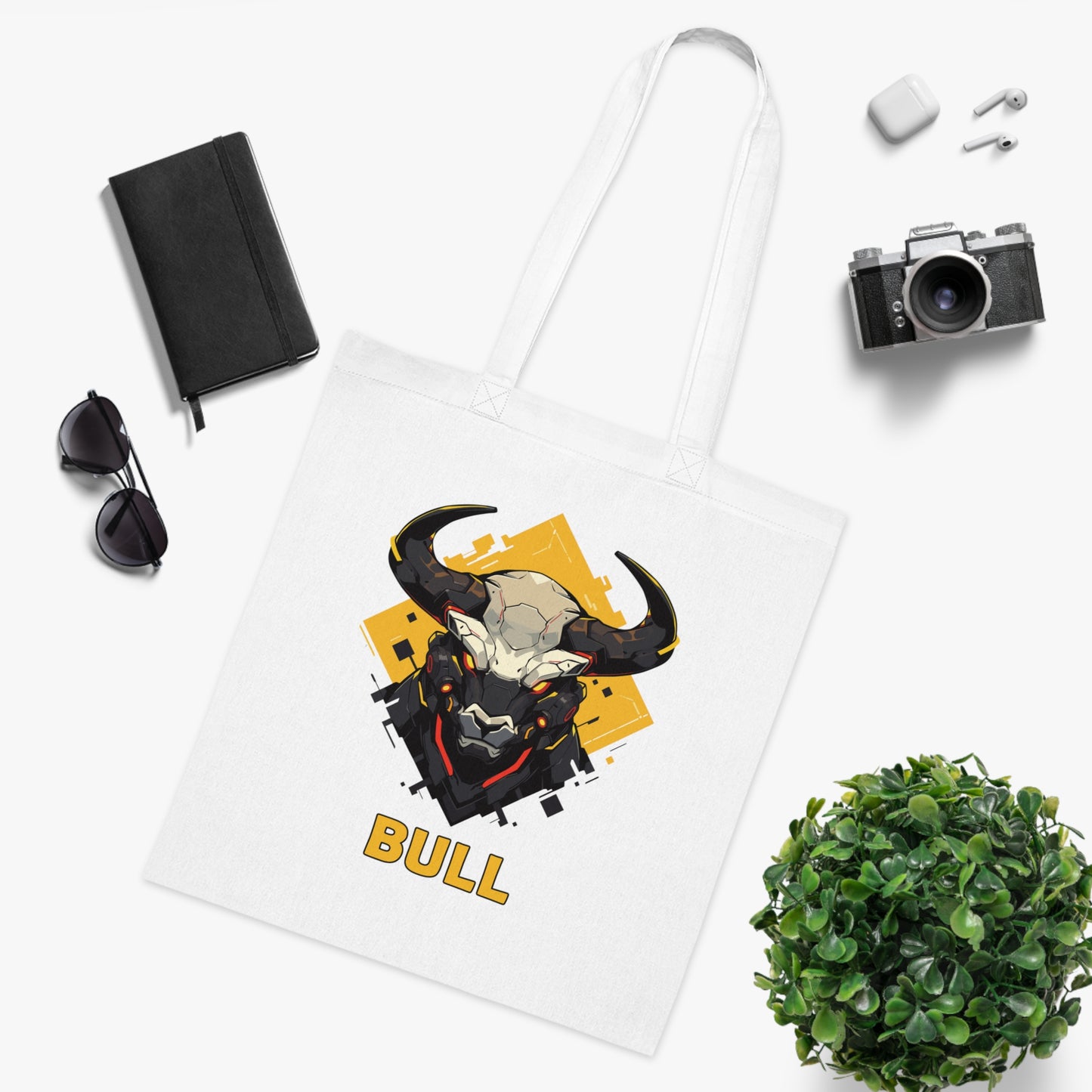 100% Cotton Canvas Tote Bag | Mascot-Bull-004