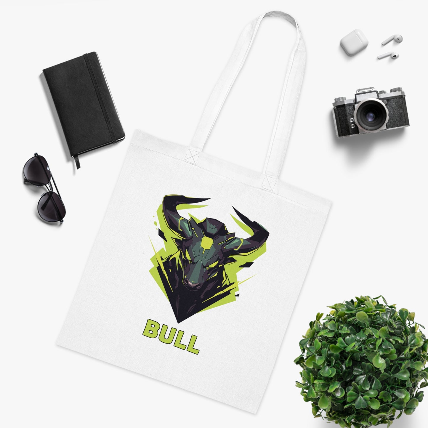 100% Cotton Canvas Tote Bag | Mascot-Bull-005