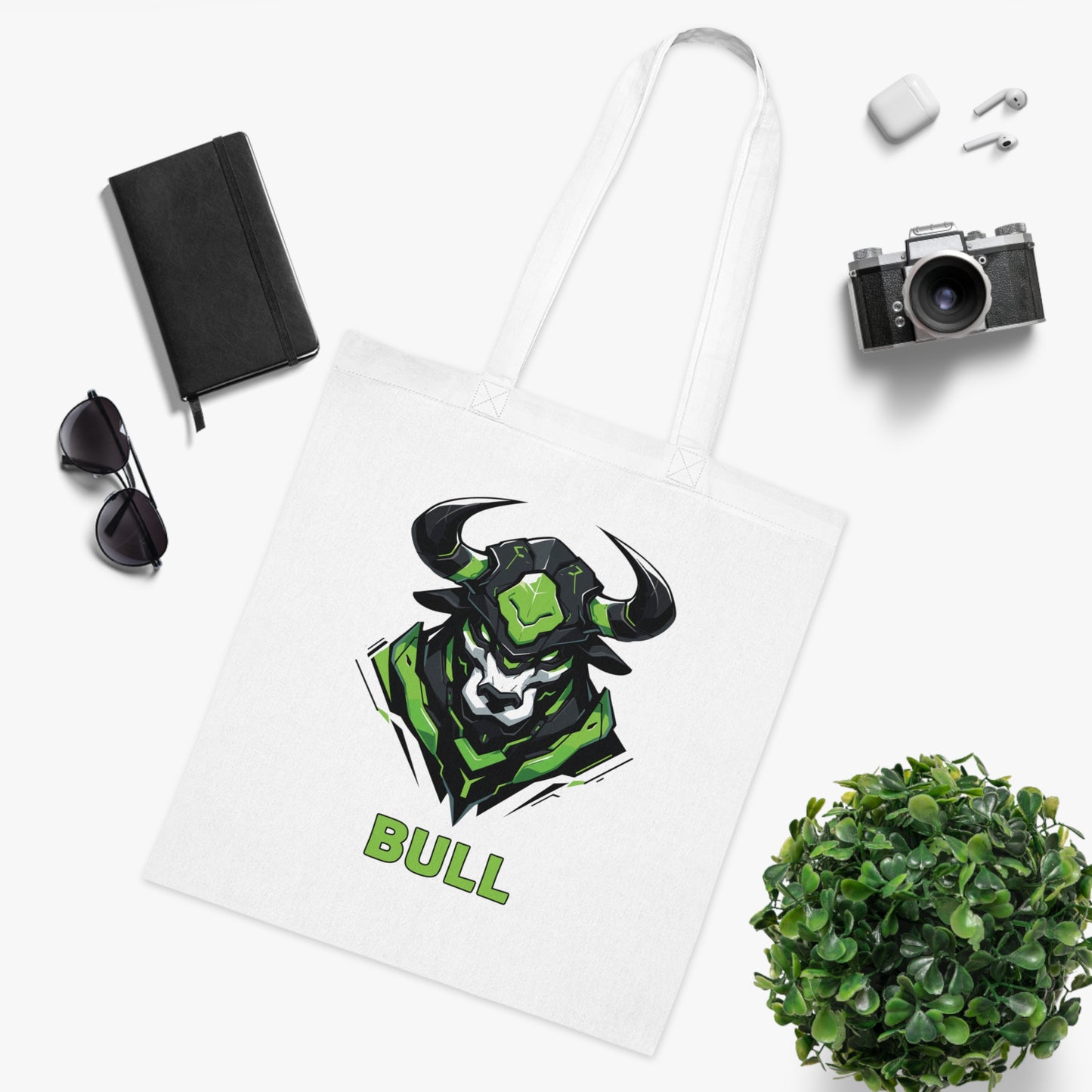 100% Cotton Canvas Tote Bag | Mascot-Bull-006