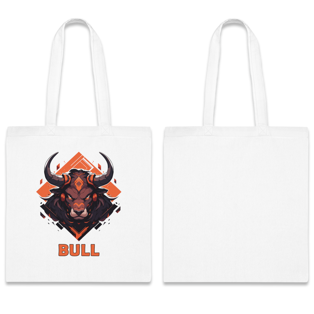 100% Cotton Canvas Tote Bag | Mascot-Bull-007