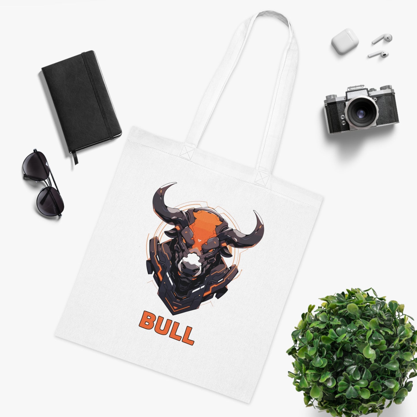 100% Cotton Canvas Tote Bag | Mascot-Bull-008