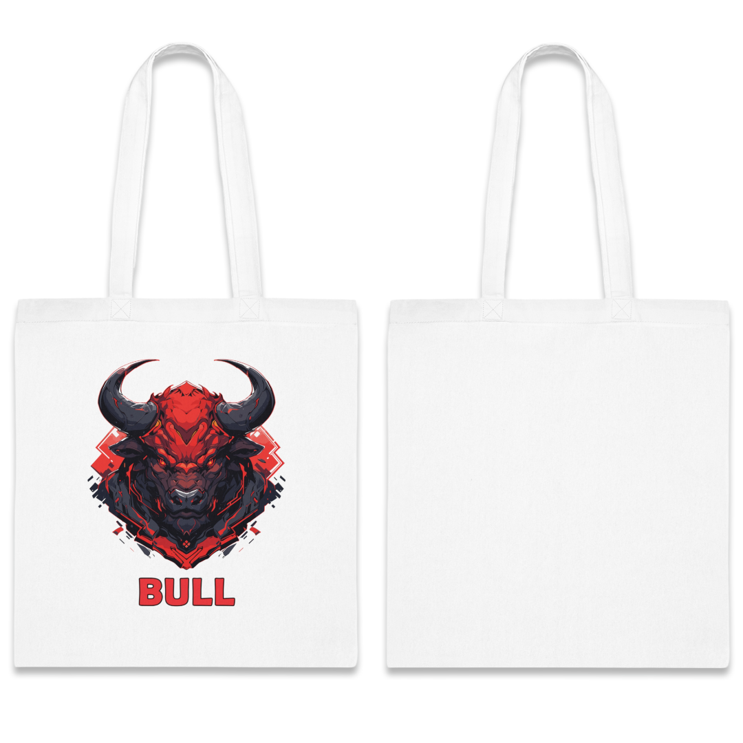 100% Cotton Canvas Tote Bag | Mascot-Bull-010