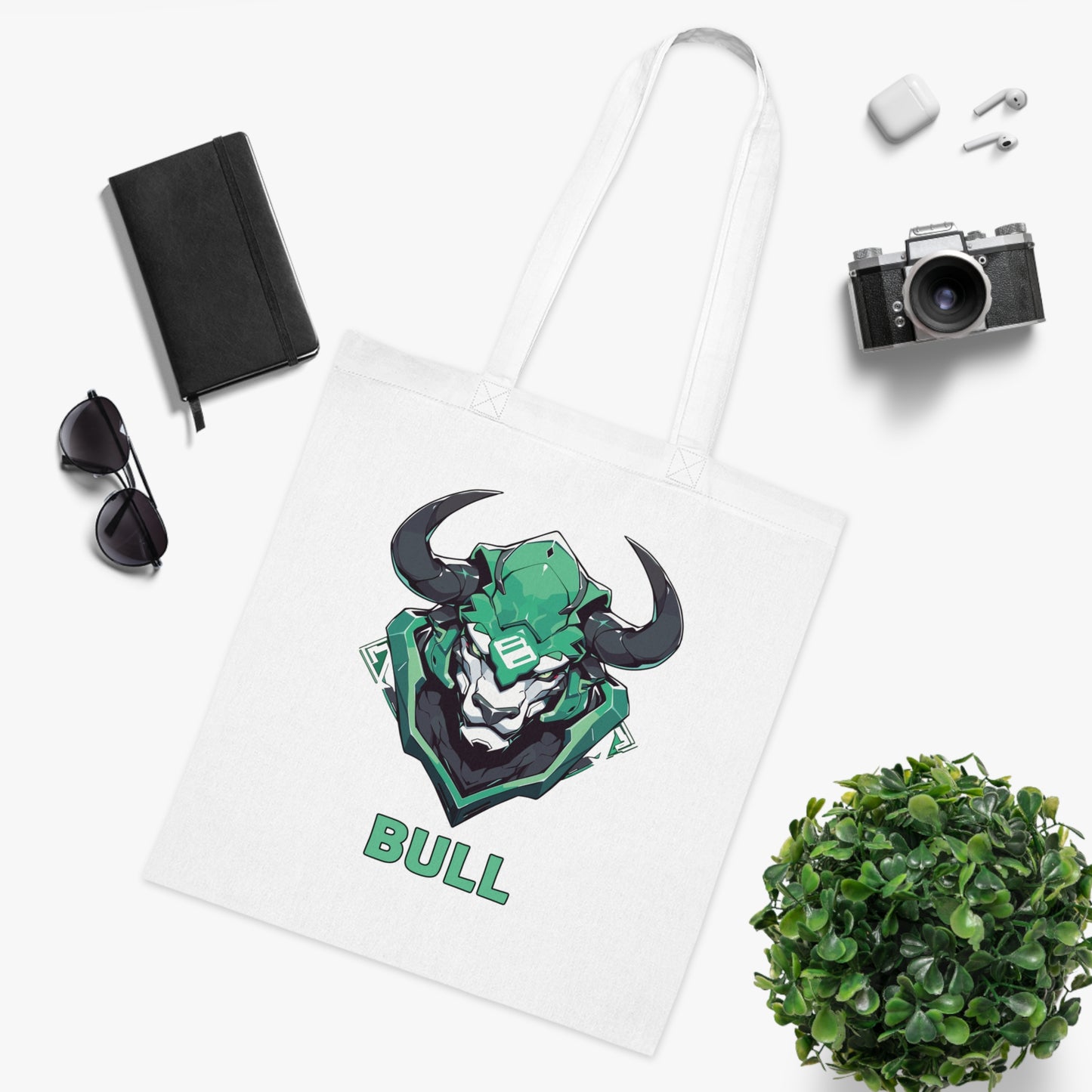 100% Cotton Canvas Tote Bag | Mascot-Bull-011