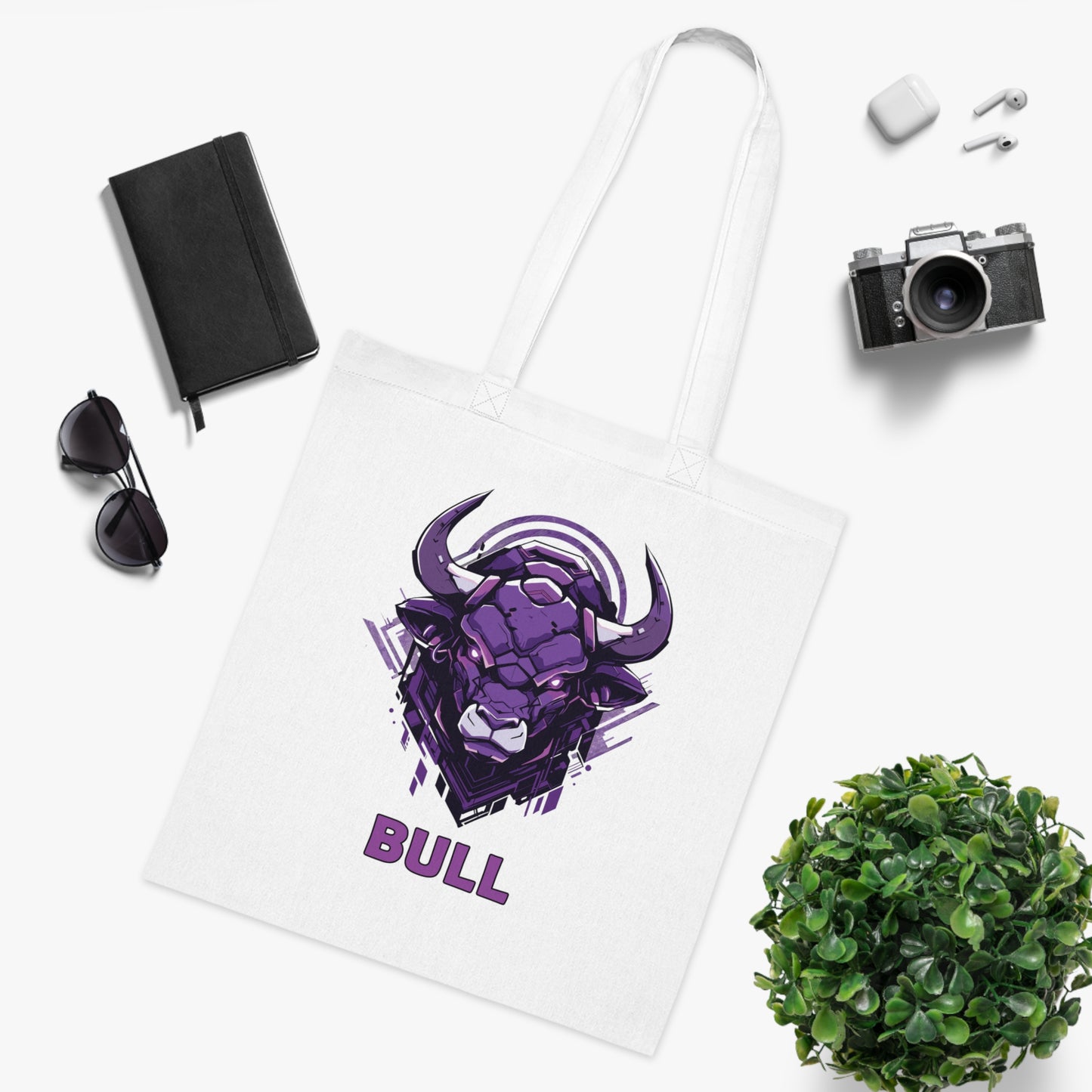 100% Cotton Canvas Tote Bag | Mascot-Bull-016