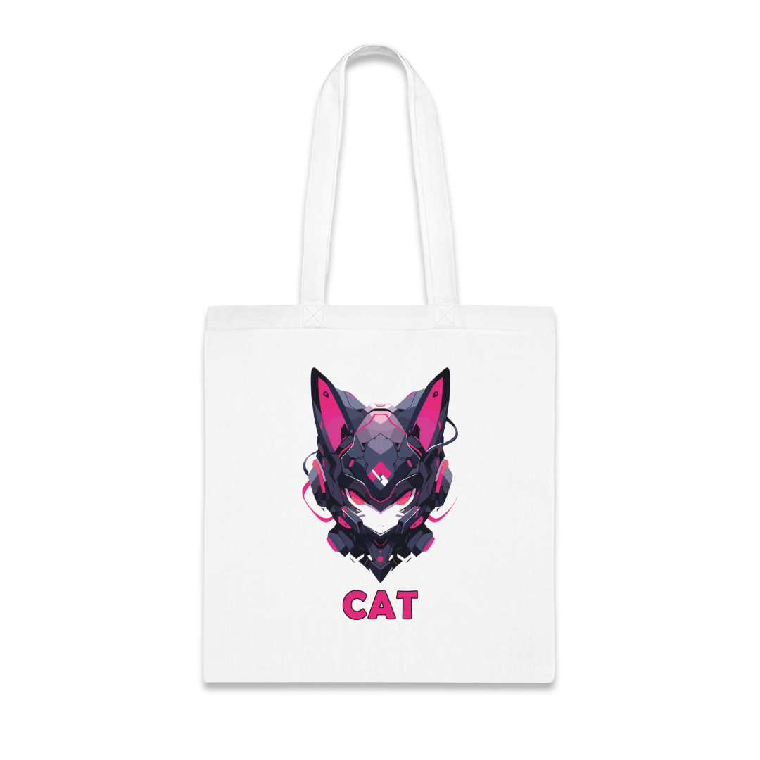 100% Cotton Canvas Tote Bag | Mascot-Cat-001