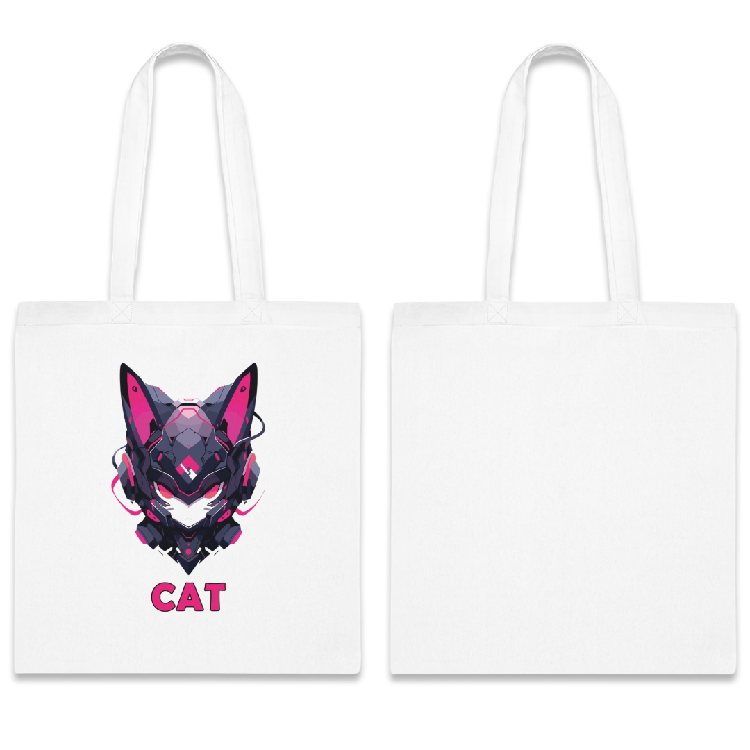 100% Cotton Canvas Tote Bag | Mascot-Cat-001