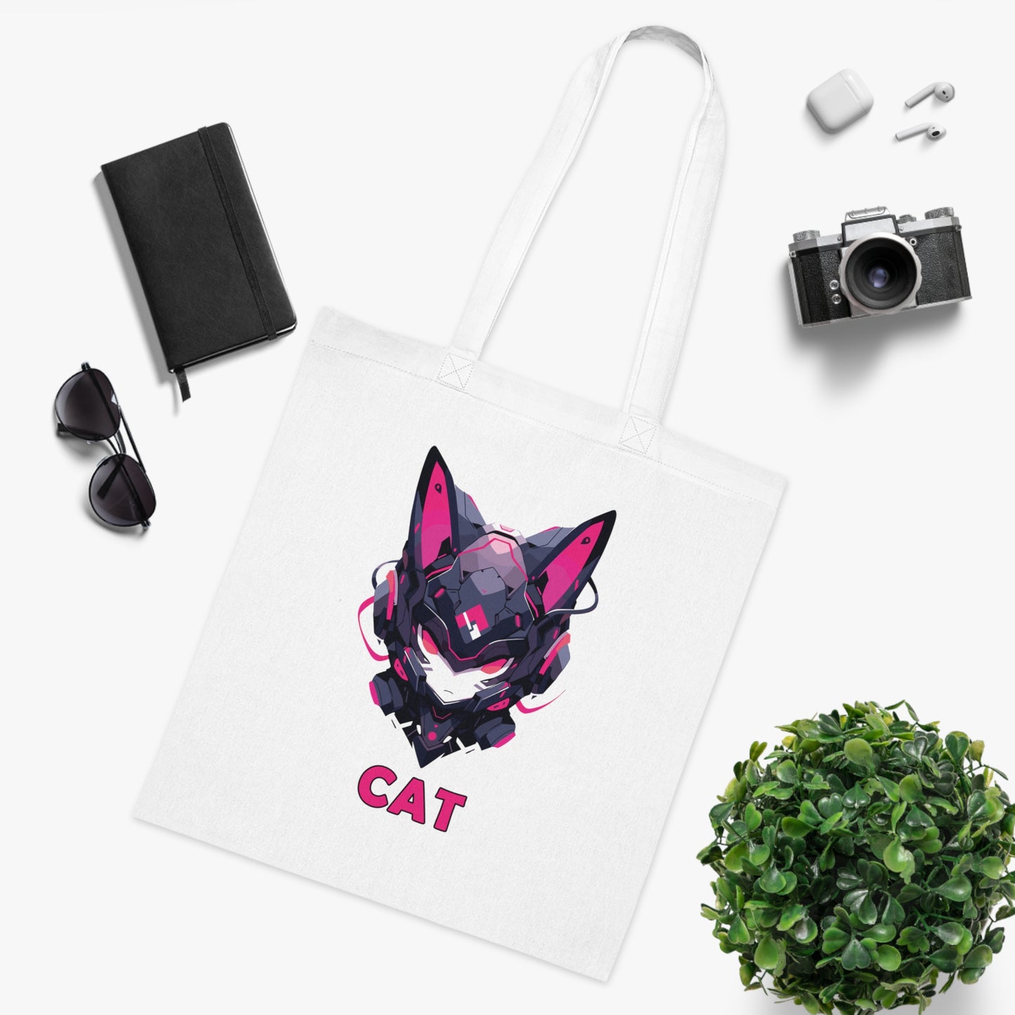 100% Cotton Canvas Tote Bag | Mascot-Cat-001