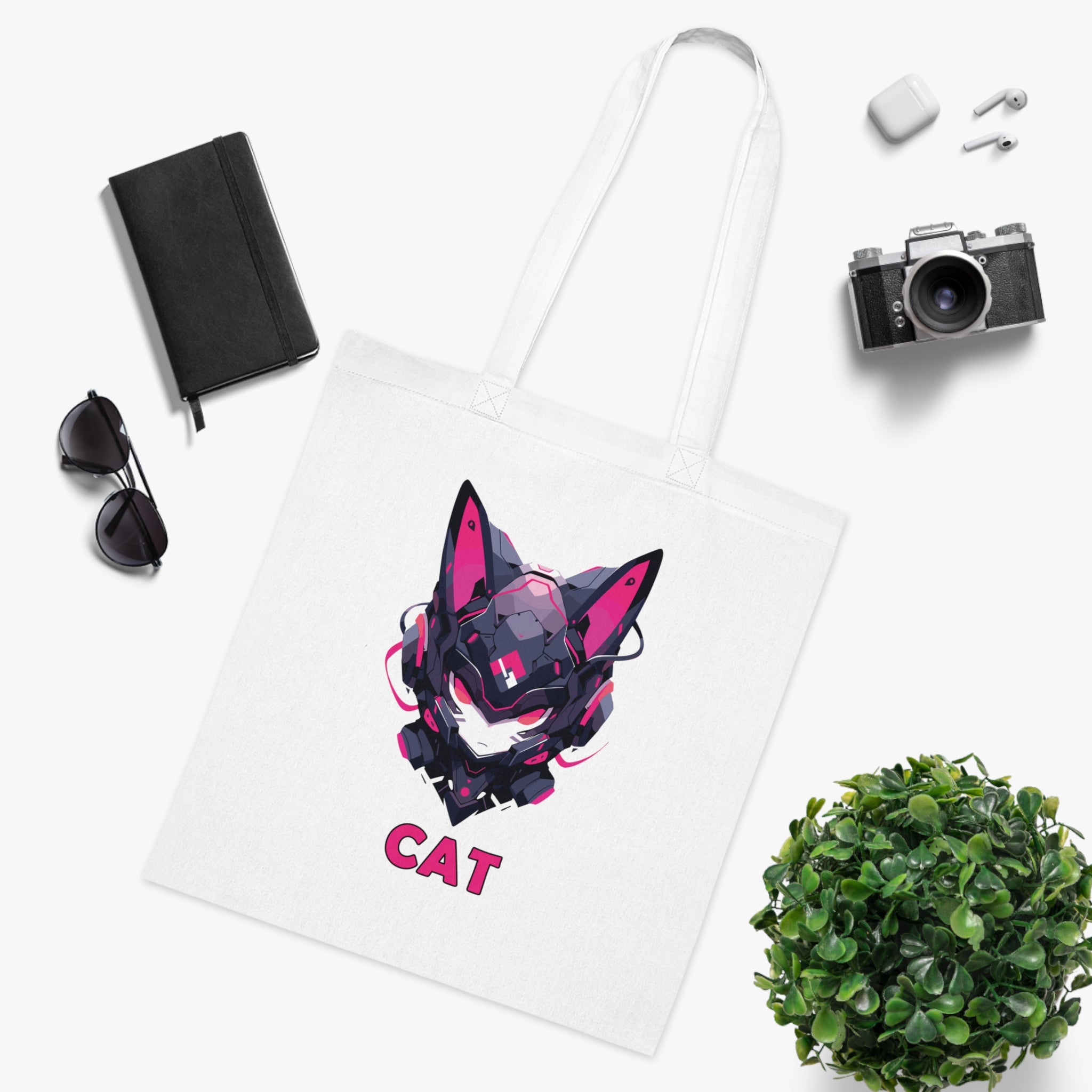 100%纯棉帆布手提袋 | Mascot-Cat-001