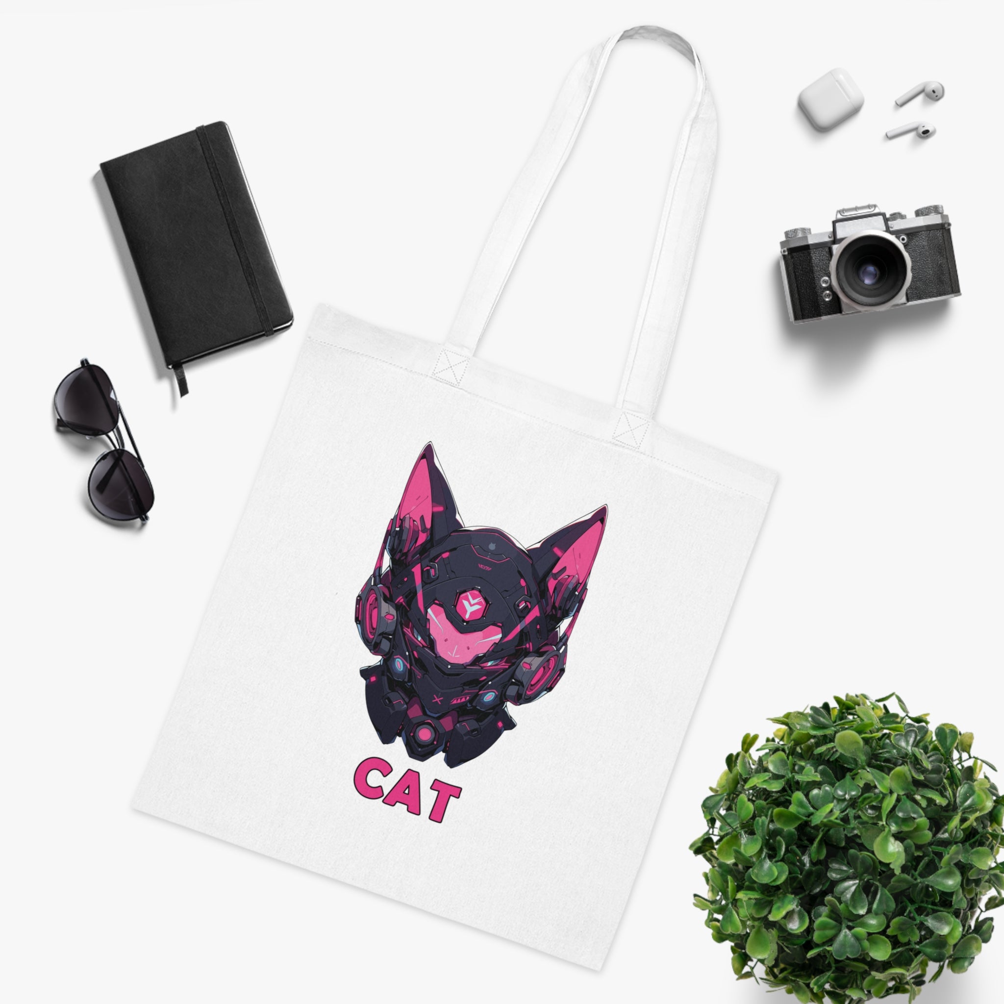 100%纯棉帆布手提袋 | Mascot-Cat-002