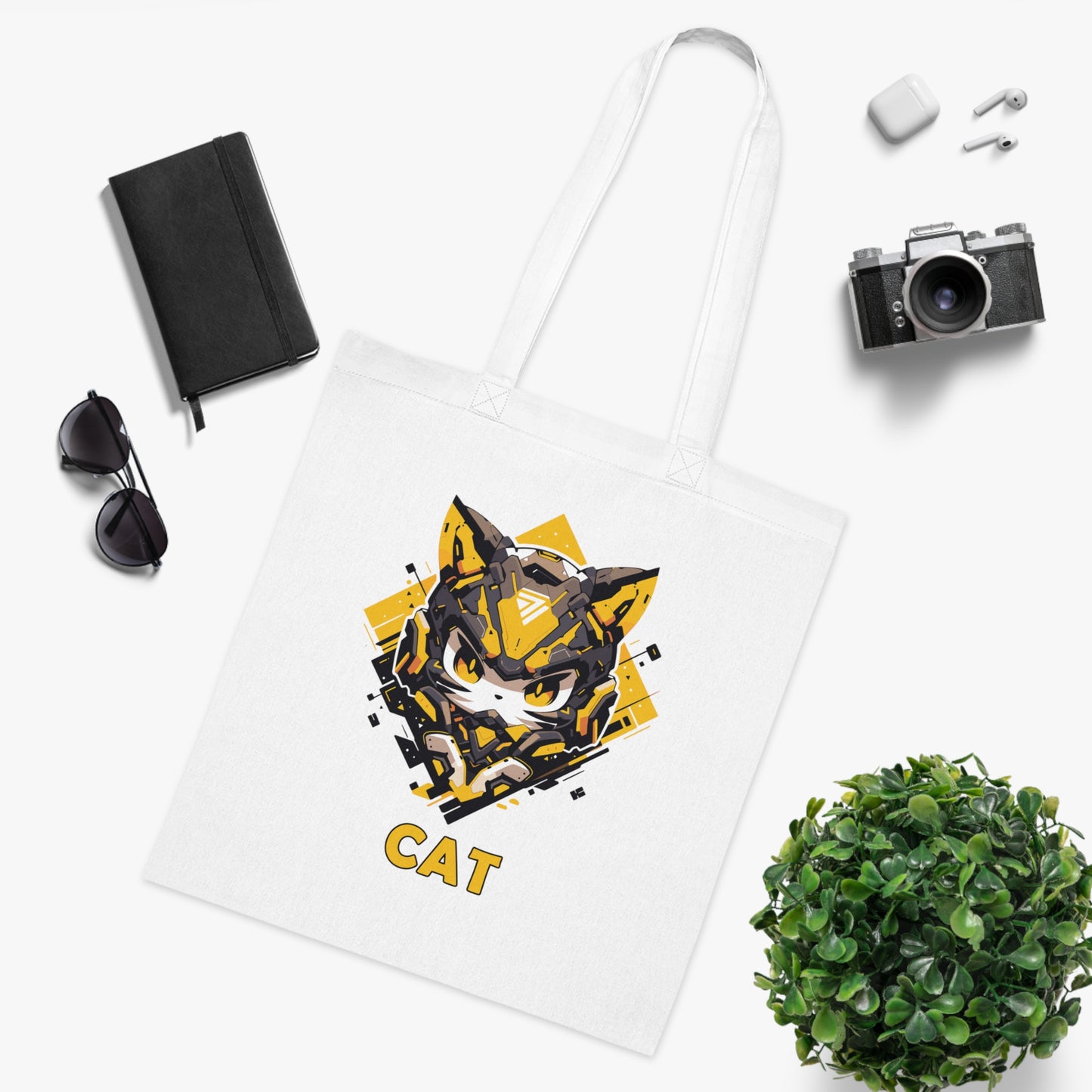 100% Cotton Canvas Tote Bag | Mascot-Cat-003