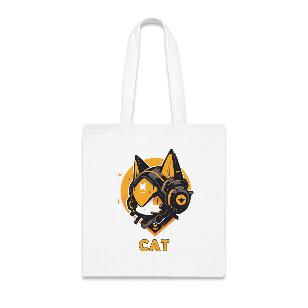 100% Cotton Canvas Tote Bag | Mascot-Cat-004