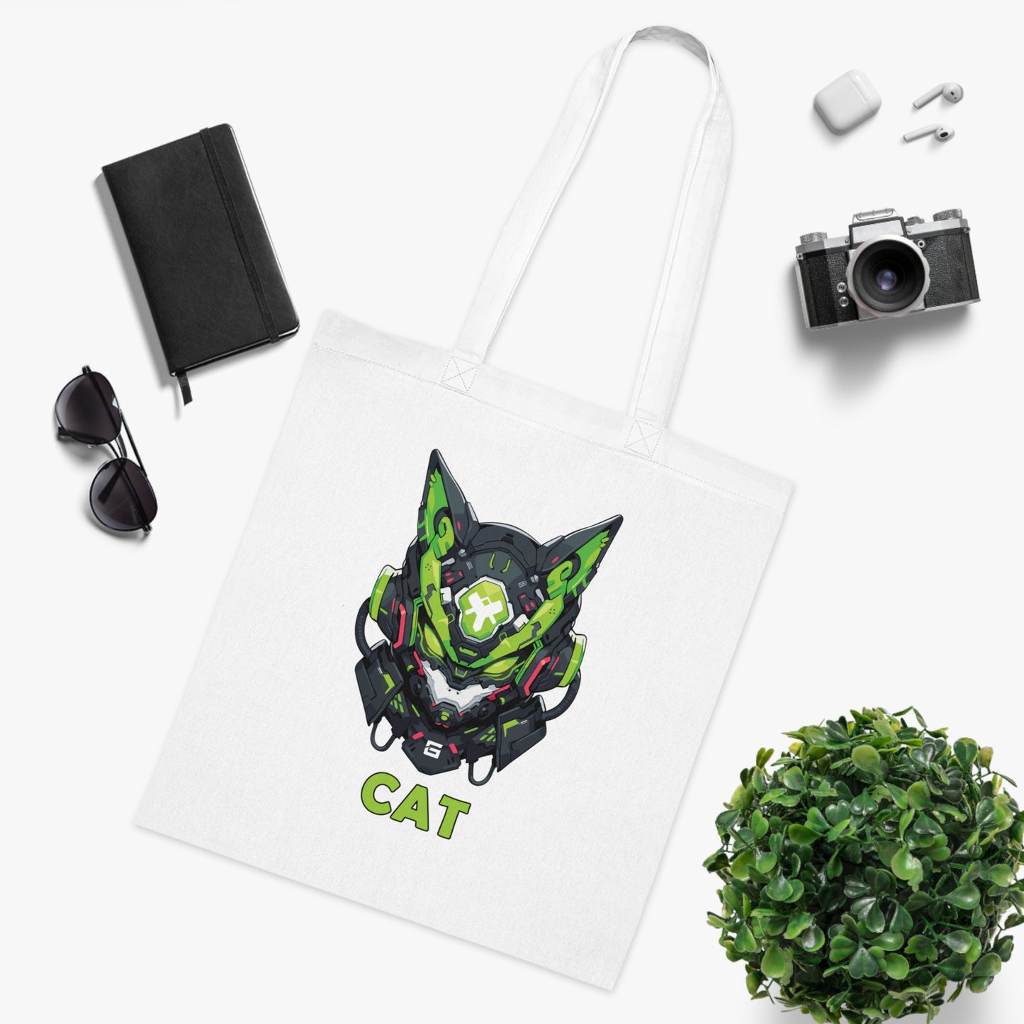 100% Cotton Canvas Tote Bag | Mascot-Cat-005