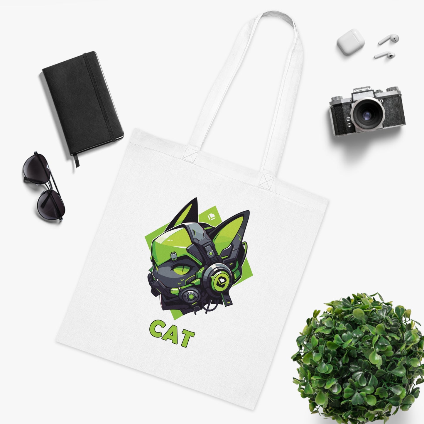 100% Cotton Canvas Tote Bag | Mascot-Cat-006