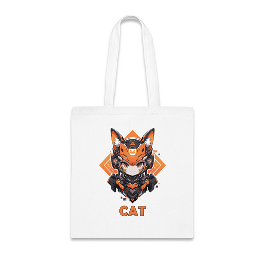 100% Cotton Canvas Tote Bag | Mascot-Cat-007