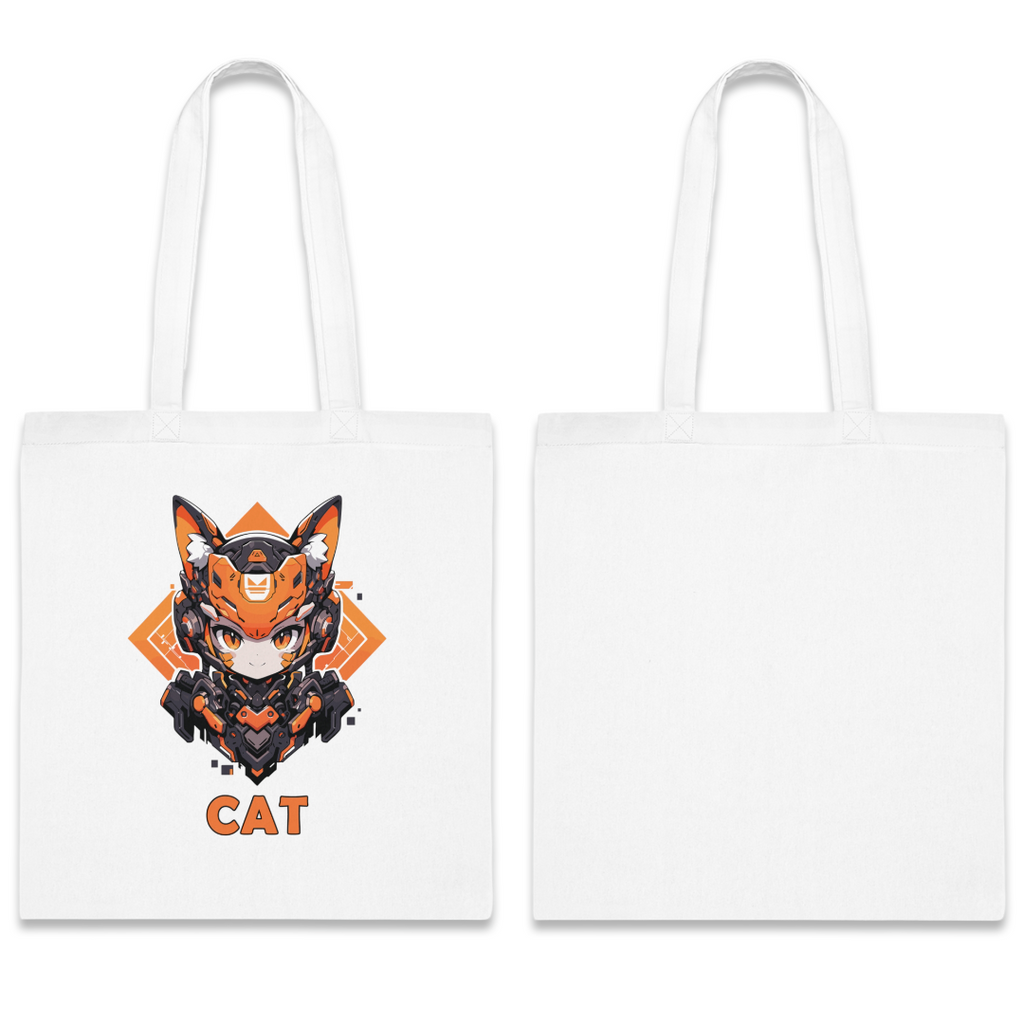 100% Cotton Canvas Tote Bag | Mascot-Cat-007