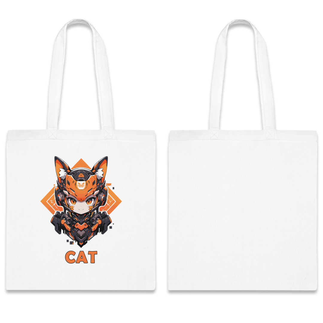 100% Cotton Canvas Tote Bag | Mascot-Cat-007