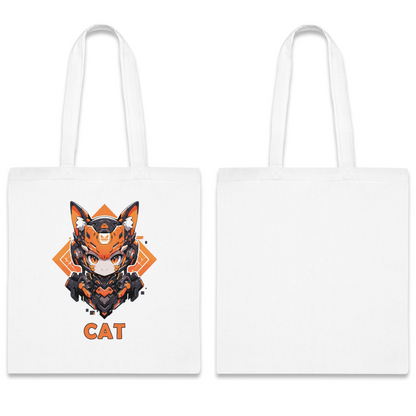 100% Cotton Canvas Tote Bag | Mascot-Cat-007