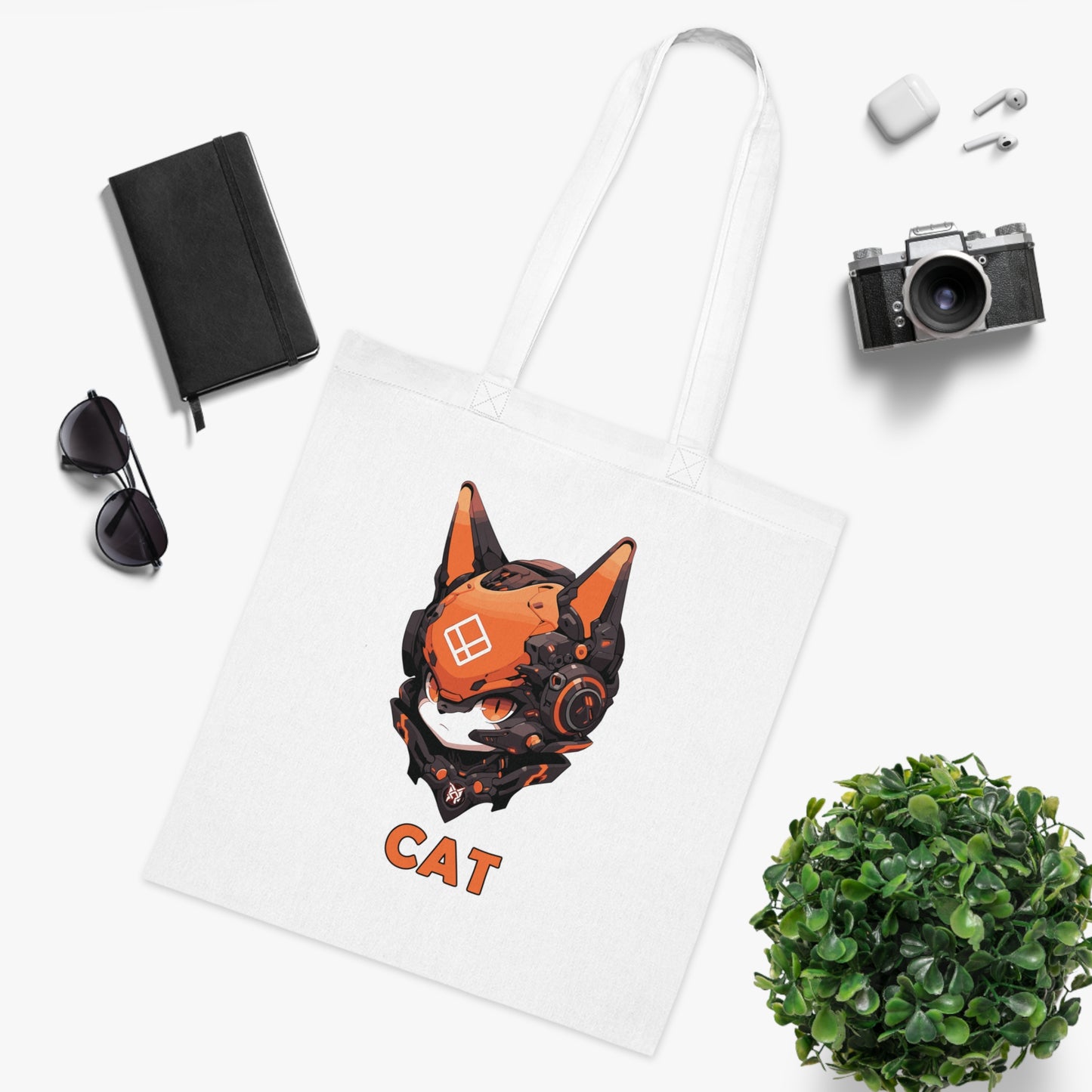 100% Cotton Canvas Tote Bag | Mascot-Cat-008