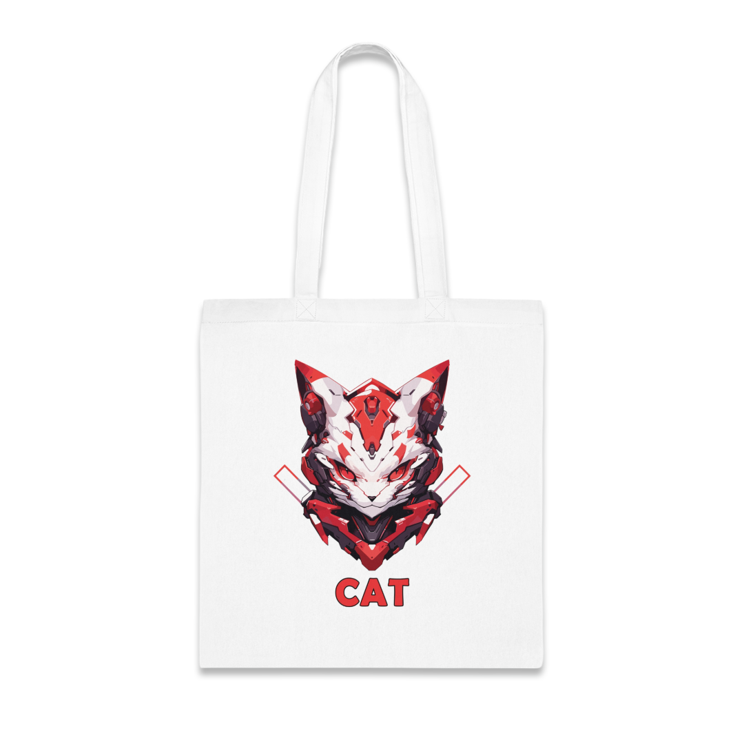 100% Cotton Canvas Tote Bag | Mascot-Cat-010