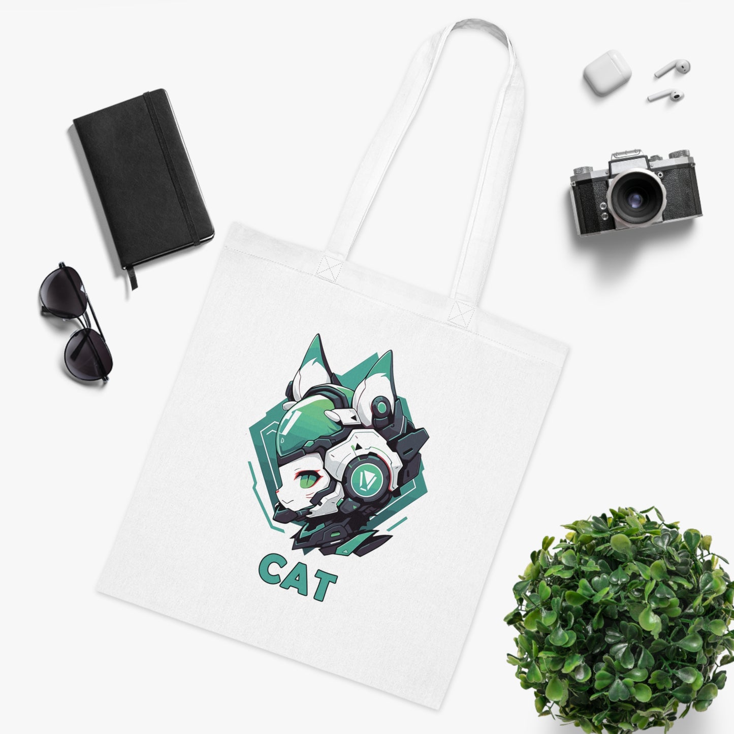 100% Cotton Canvas Tote Bag | Mascot-Cat-011