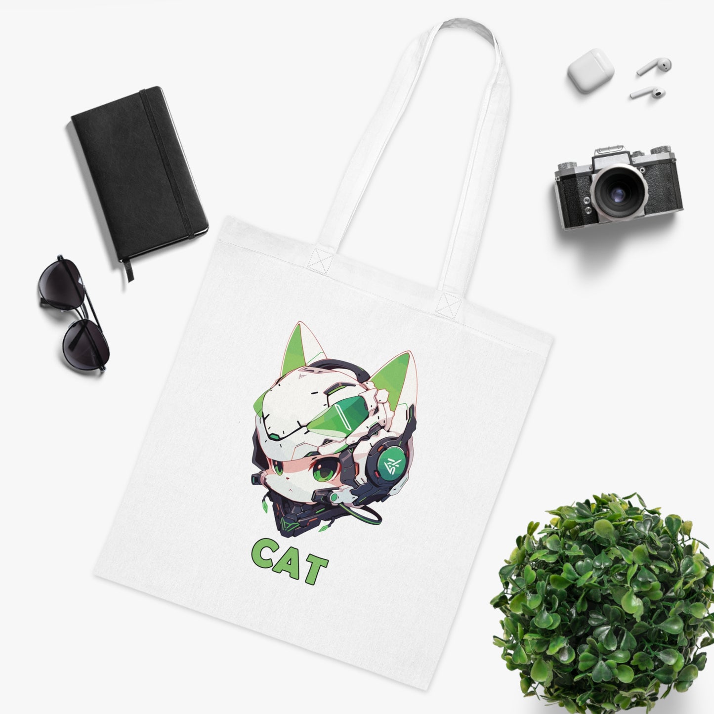 100% Cotton Canvas Tote Bag | Mascot-Cat-012