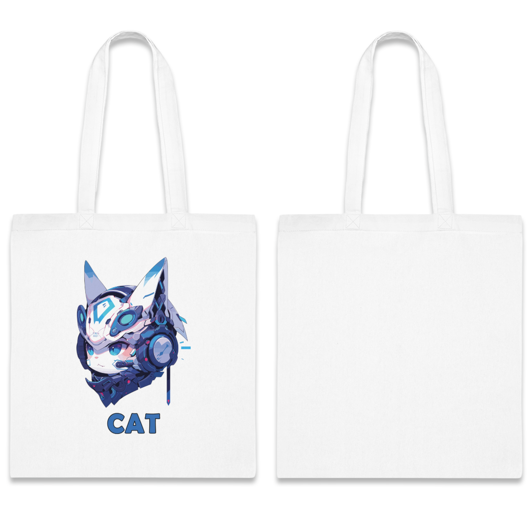 100% Cotton Canvas Tote Bag | Mascot-Cat-013