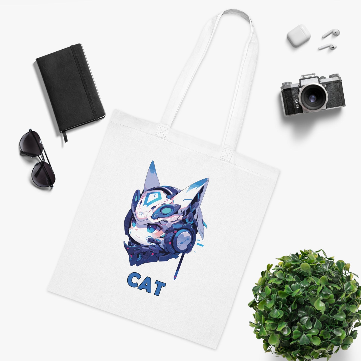 100% Cotton Canvas Tote Bag | Mascot-Cat-013