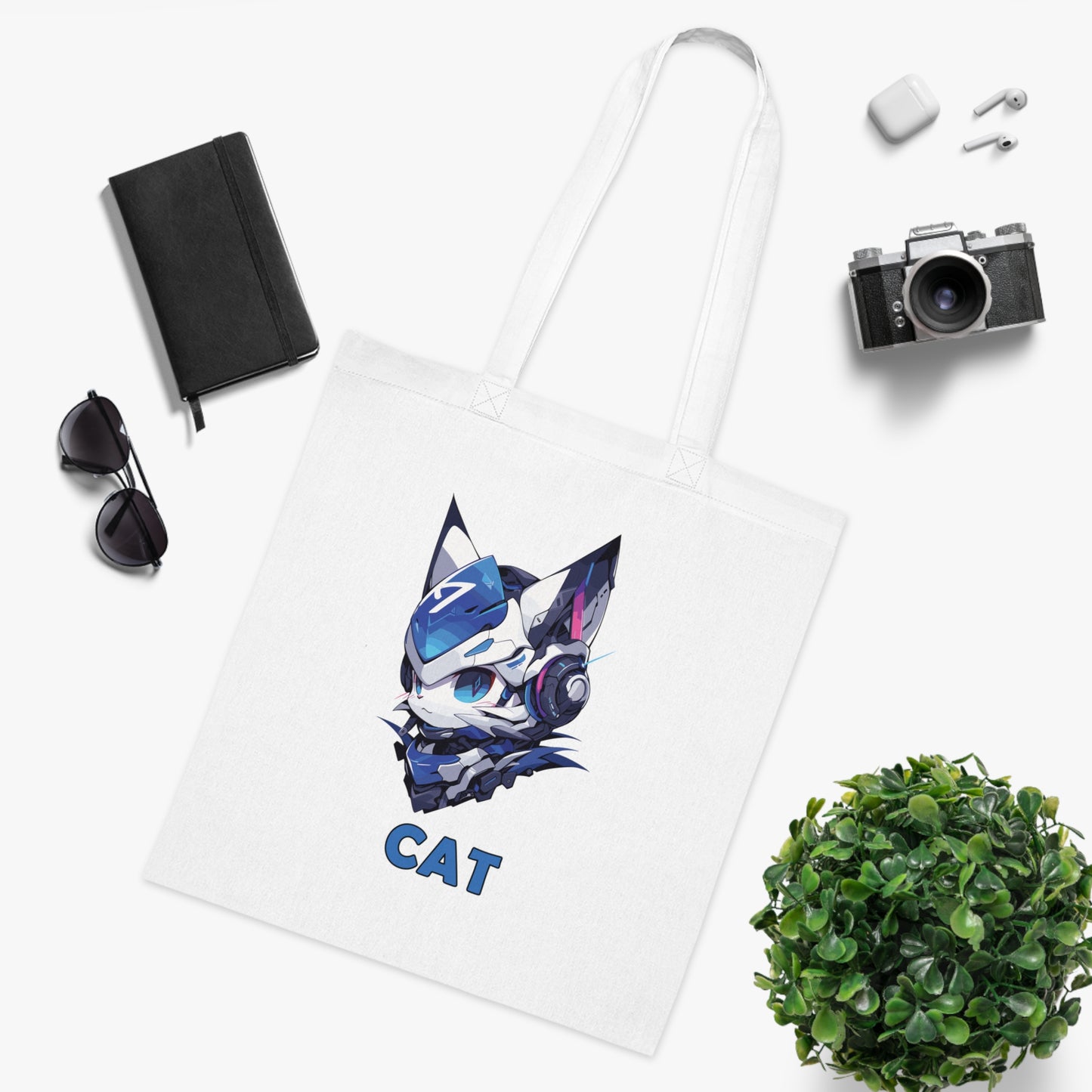 100% Cotton Canvas Tote Bag | Mascot-Cat-014