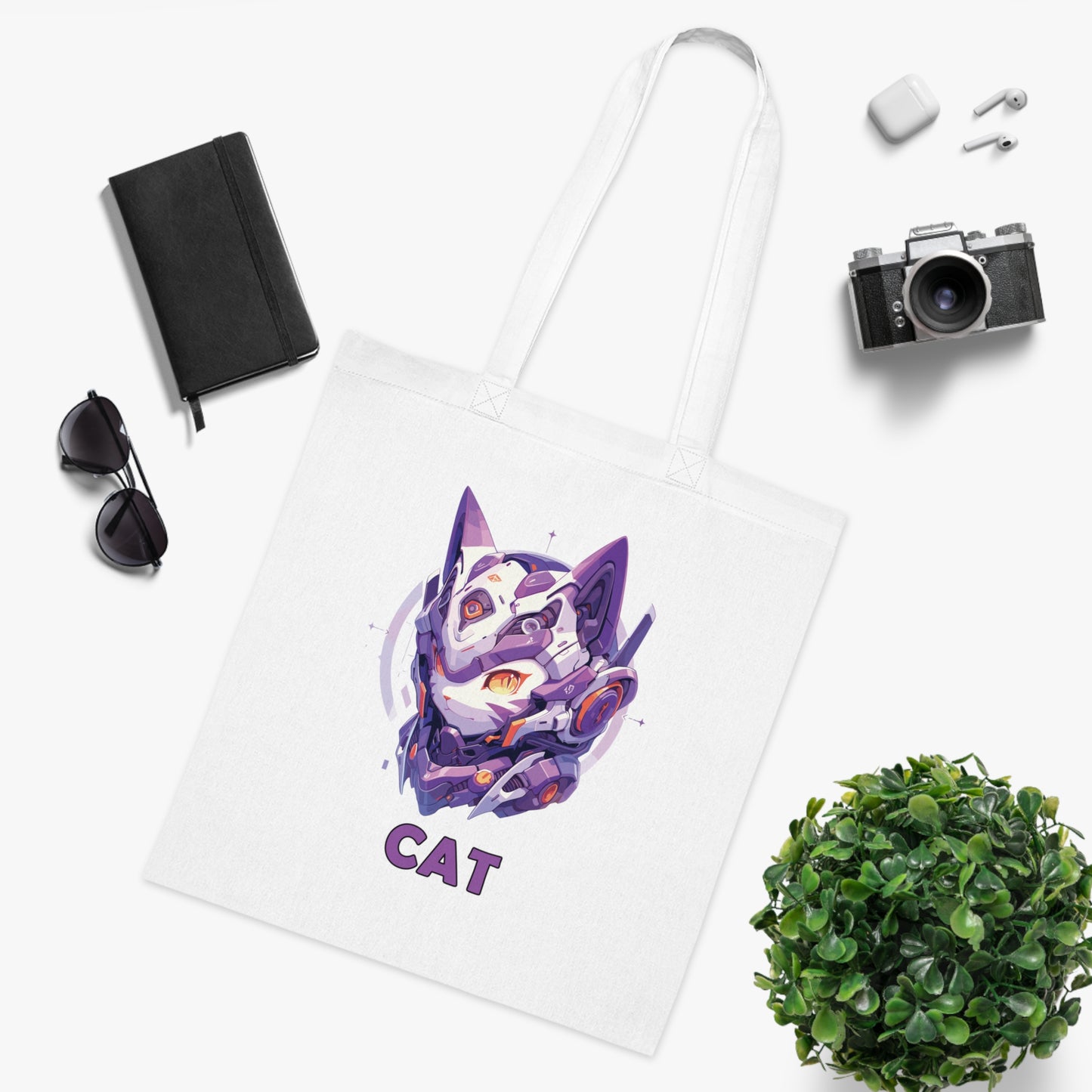 100% Cotton Canvas Tote Bag | Mascot-Cat-015