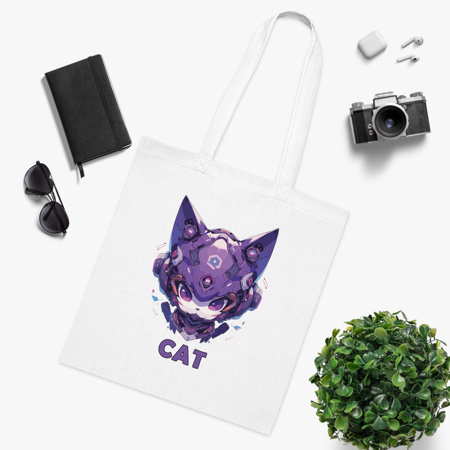 100% Cotton Canvas Tote Bag | Mascot-Cat-016