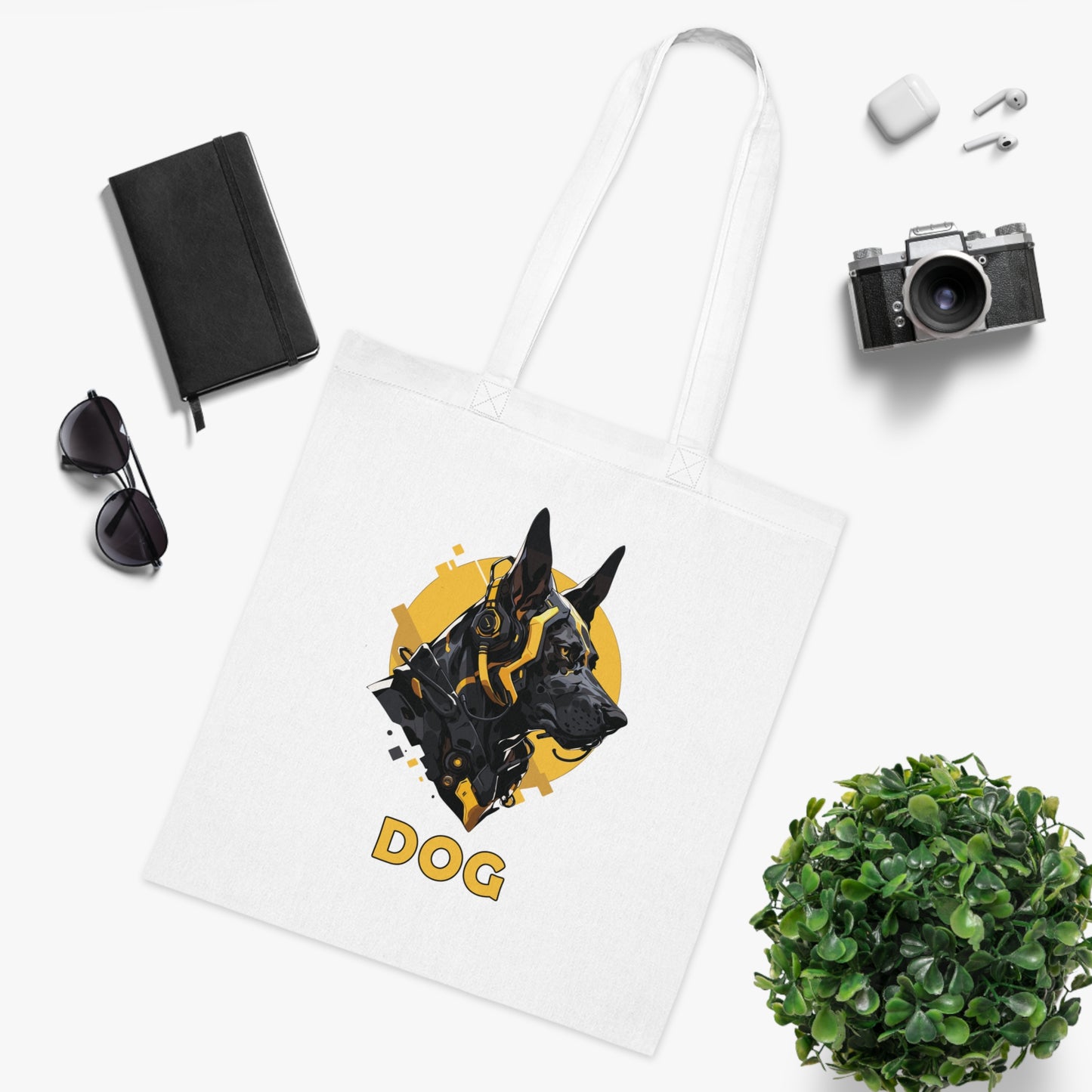 100% Cotton Canvas Tote Bag | Mascot-Dog-003