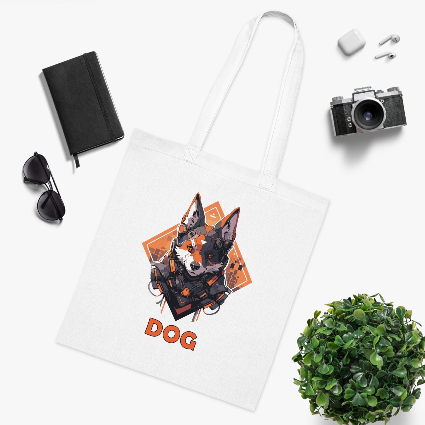 100% Cotton Canvas Tote Bag | Mascot-Dog-007