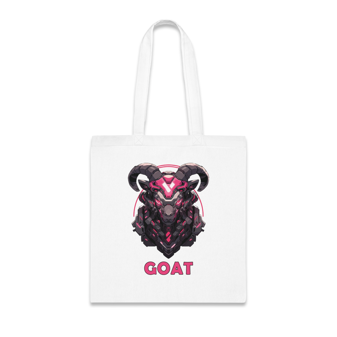 100% Cotton Canvas Tote Bag | Mascot-Goat-001