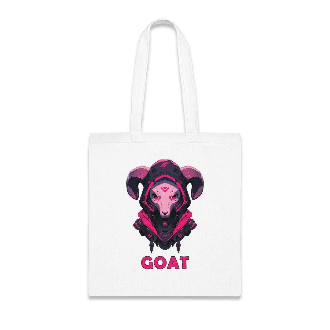 100% Cotton Canvas Tote Bag | Mascot-Goat-002