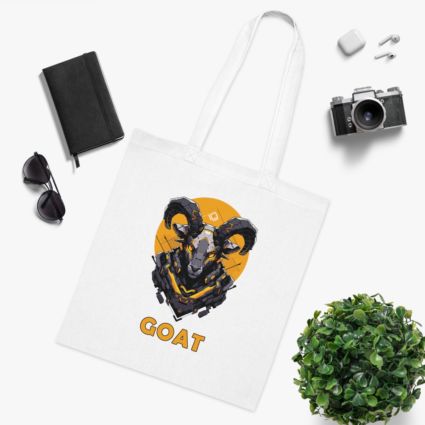 100% Cotton Canvas Tote Bag | Mascot-Goat-003