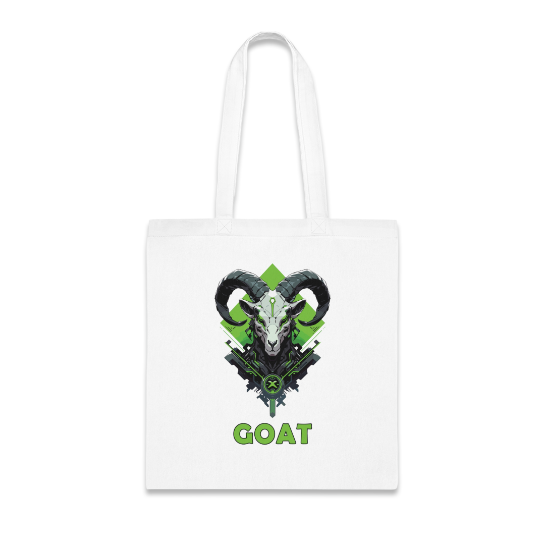 100% Cotton Canvas Tote Bag | Mascot-Goat-006