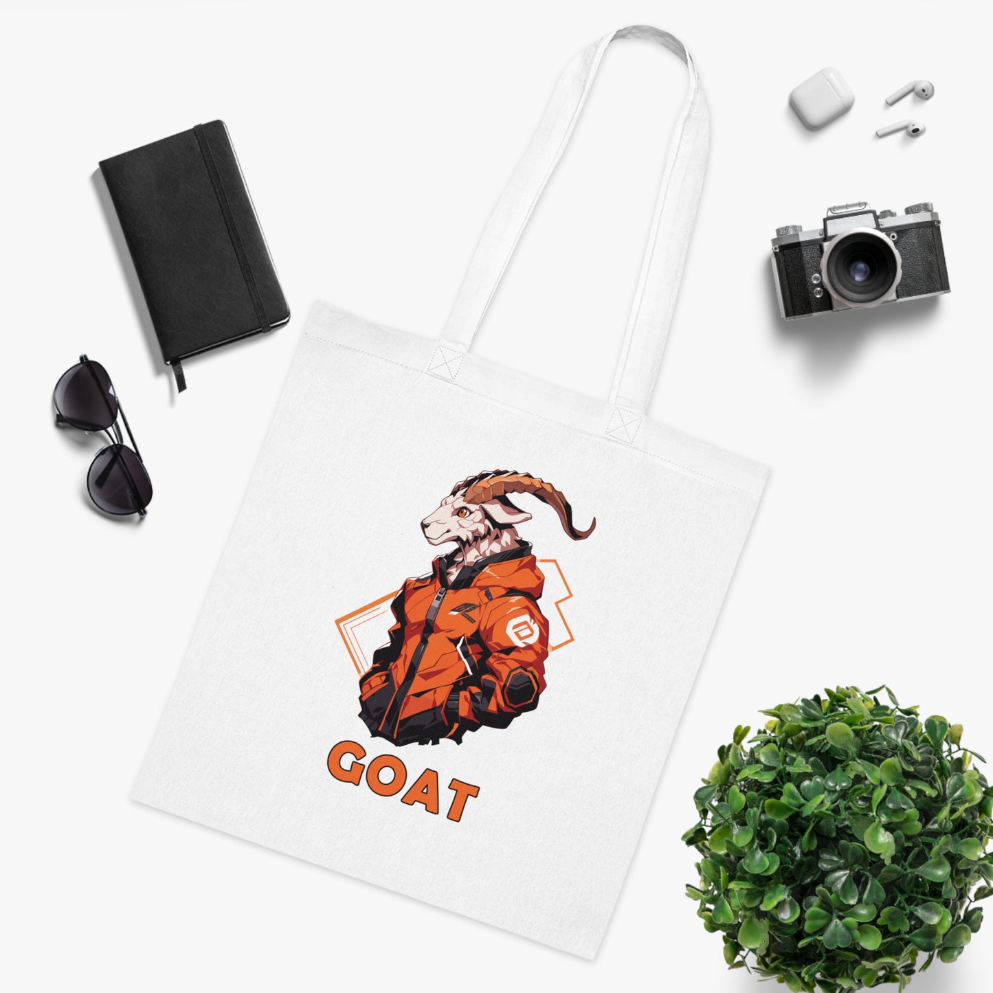 100% Cotton Canvas Tote Bag | Mascot-Goat-007